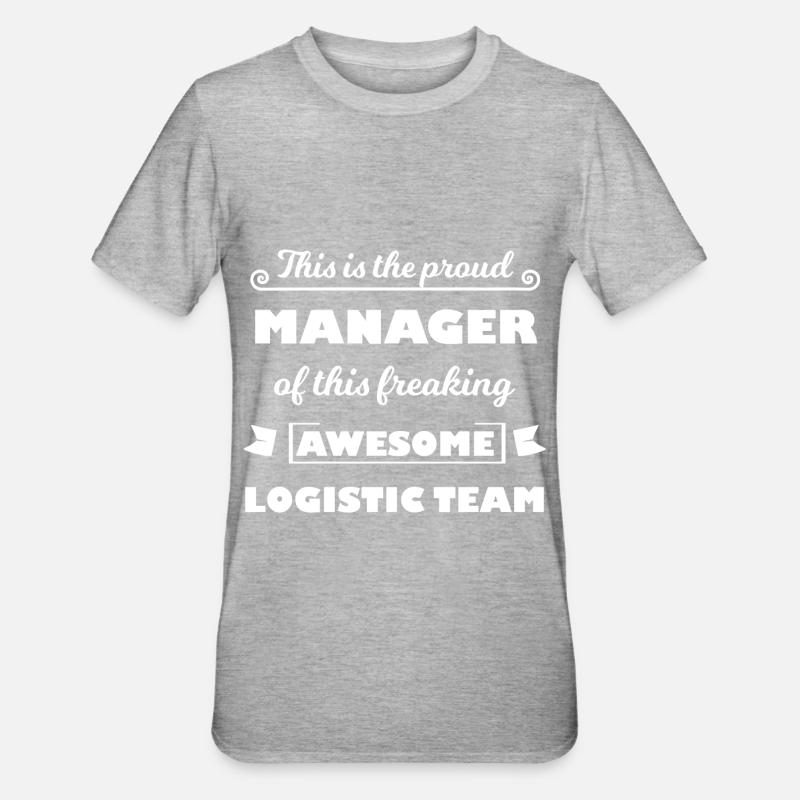 Le drôle de responsable logistique - T-shirt polycoton Unisexe - gris chiné