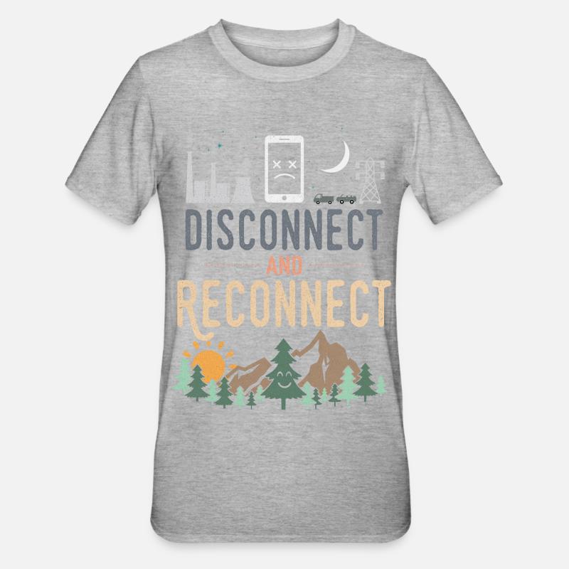 Disconnect And Reconnect - Unisex Polycotton T-Shirt - heather grey