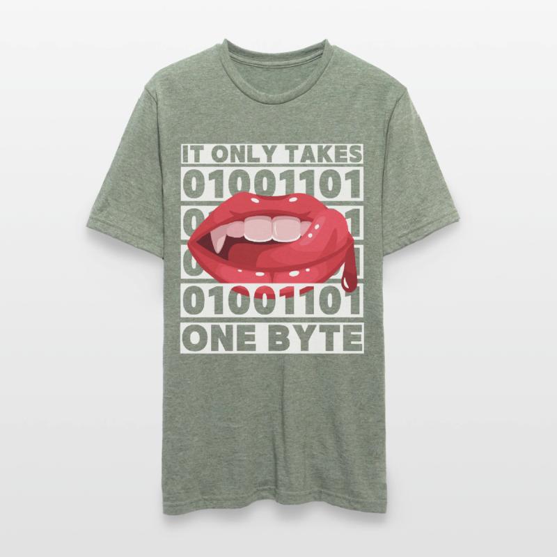 Bit Bytes Binary Computer Nerd, Vampire, Saying, Pun Unisex Polycotton T-Shirt