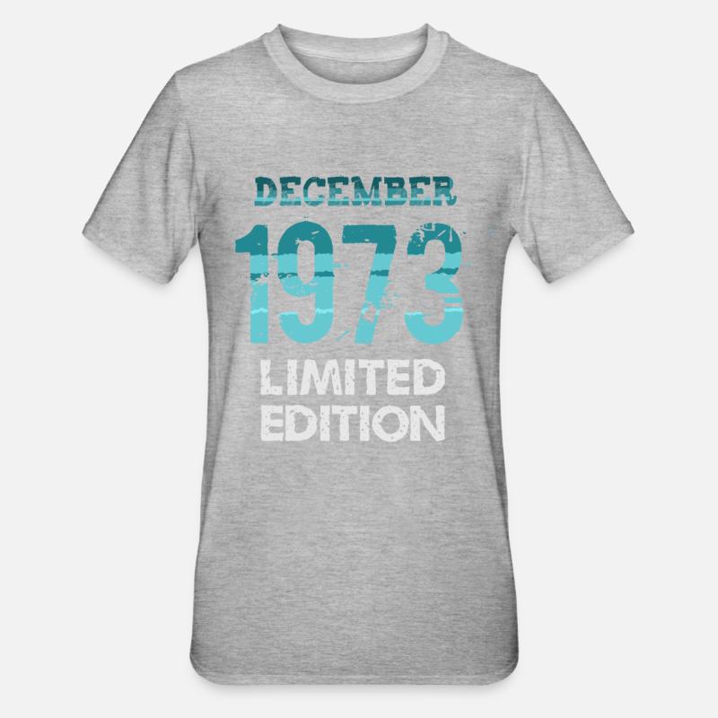 Décembre 1973 Édition Limitée - T-shirt polycoton Unisexe - gris chiné