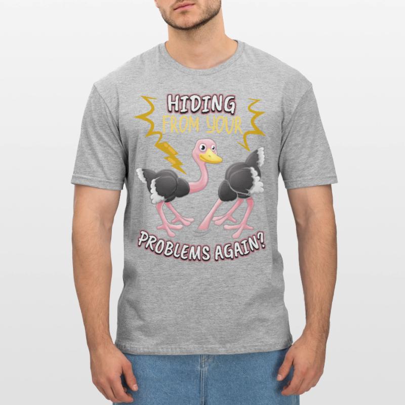 Funny Bouquet Bird-Strauss Comic Problem Solution Unisex Polycotton T-Shirt