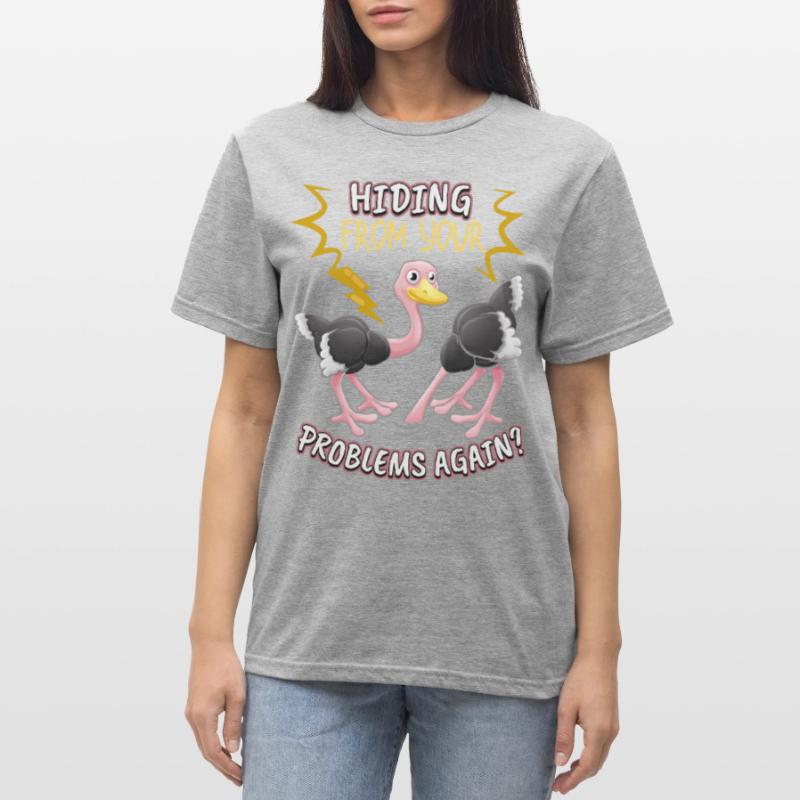 Funny Bouquet Bird-Strauss Comic Problem Solution Unisex Polycotton T-Shirt