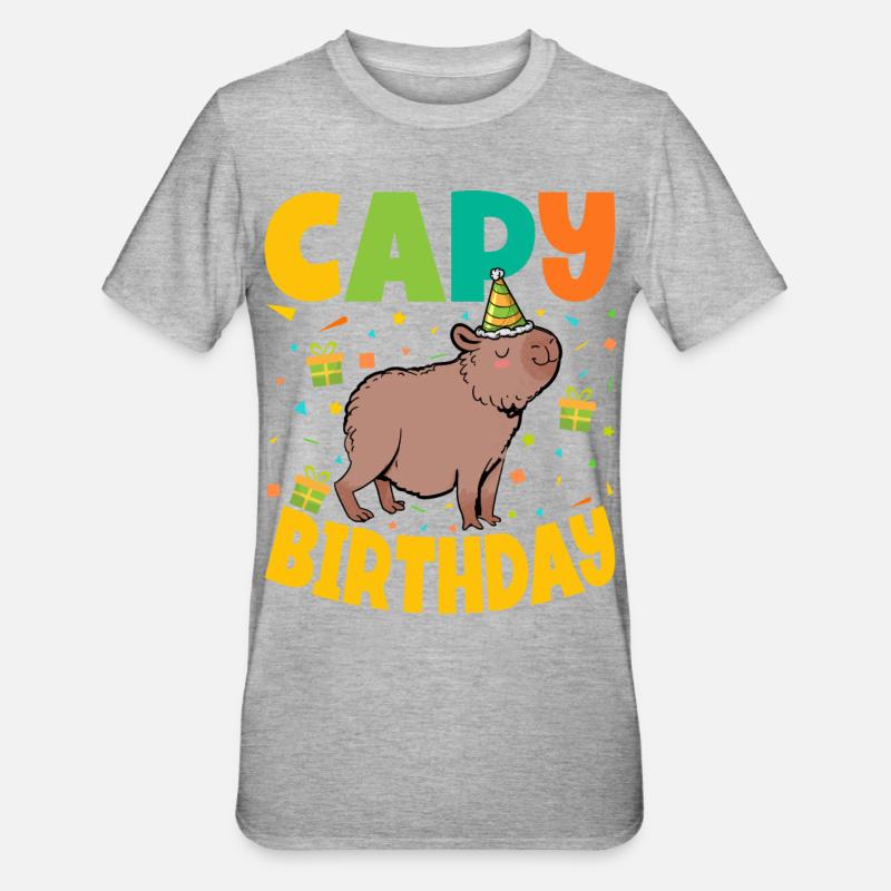 Anniversaire de Capy - T-shirt polycoton Unisexe - gris chiné