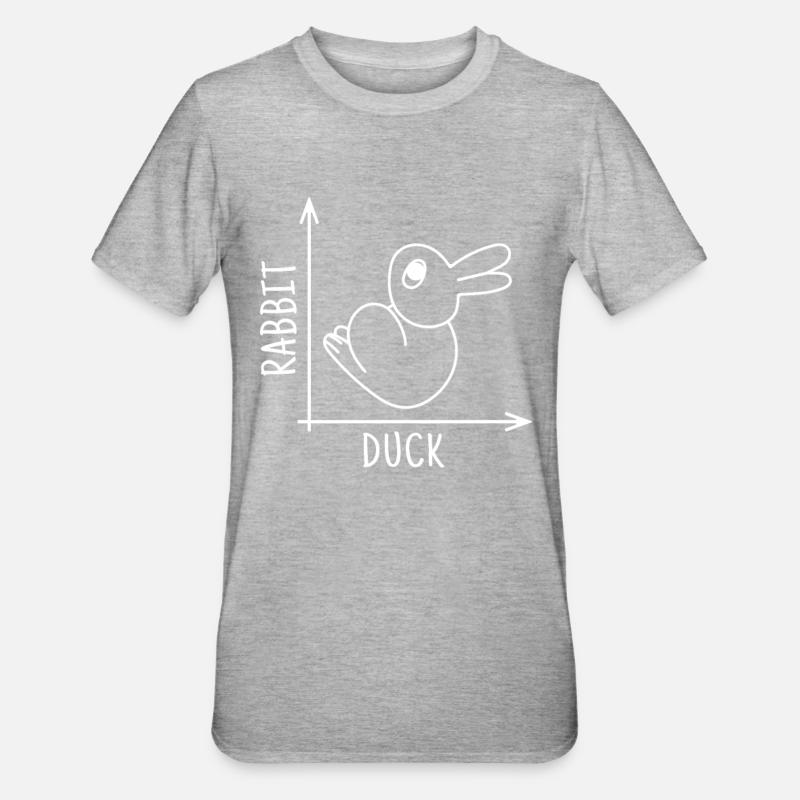 Illusion de canard lapin - T-shirt polycoton Unisexe - gris chiné
