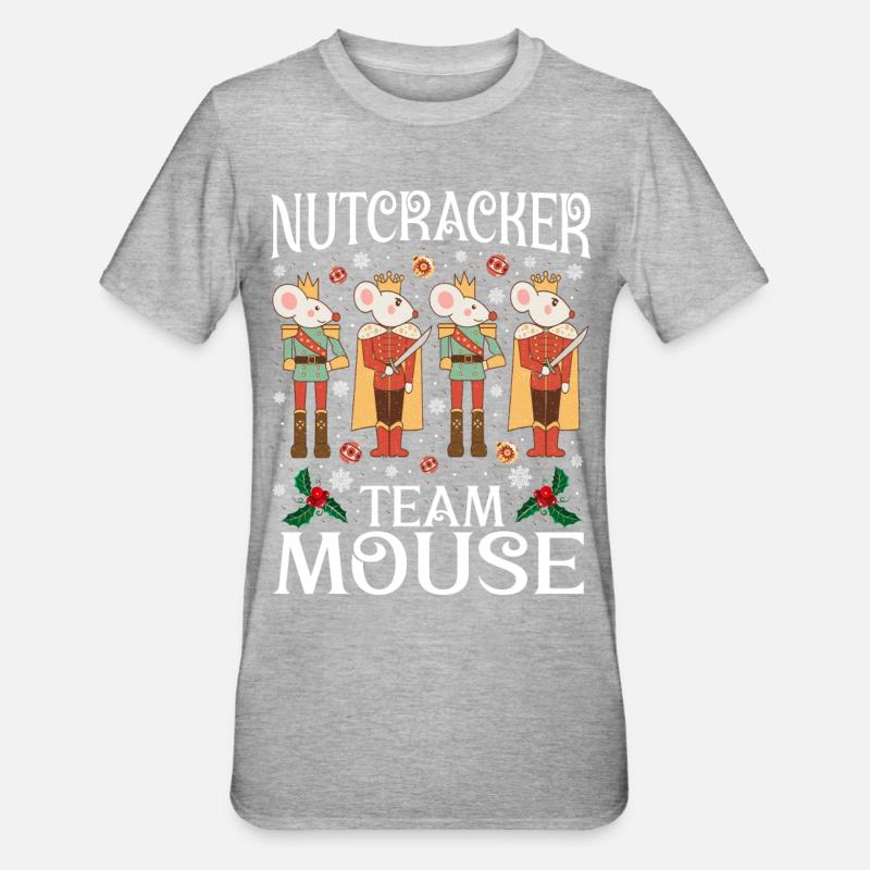 Nutcracker Team Mouse - Unisex Polycotton T-Shirt - heather grey