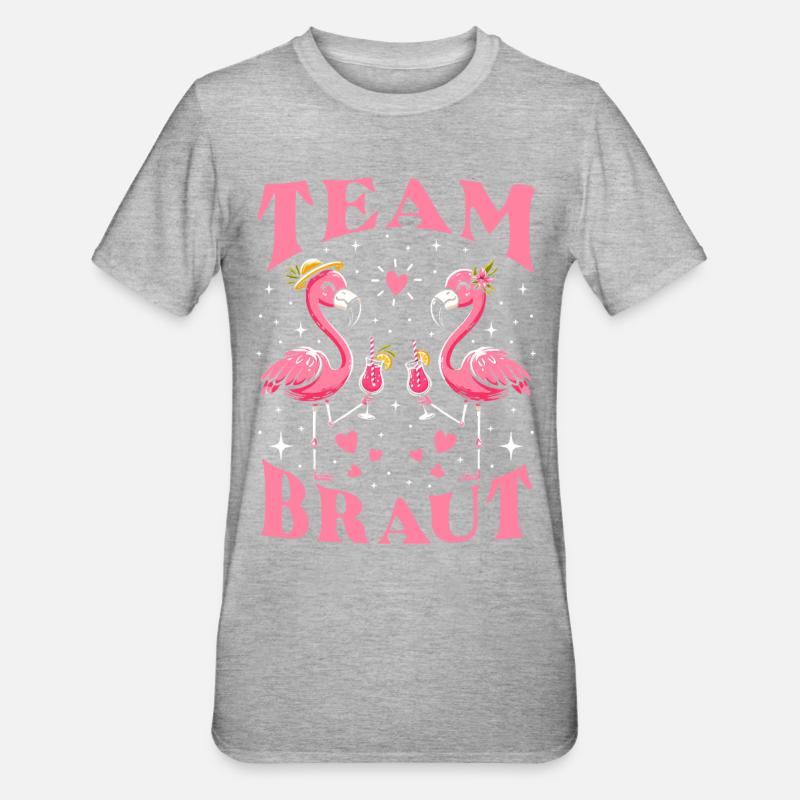Team Braut - Unisex Polycotton T-Shirt - Grau meliert