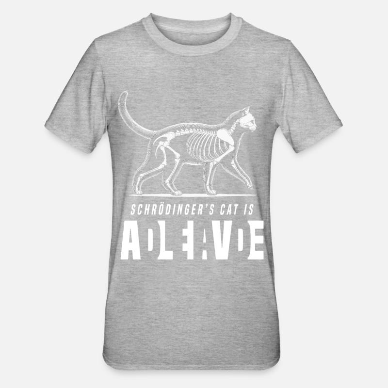 Chat de Schrödinger - T-shirt polycoton Unisexe - gris chiné