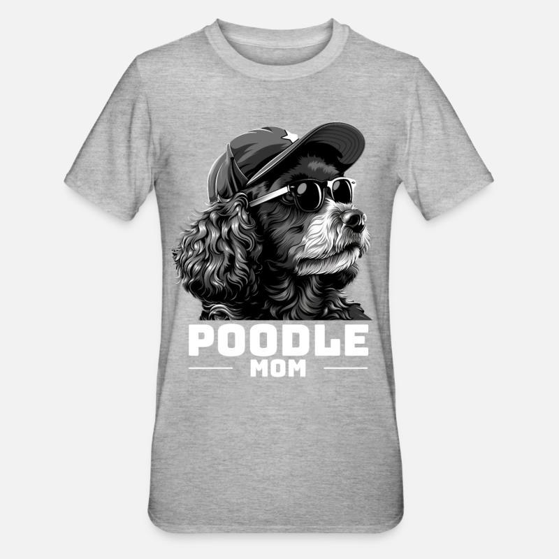 Maman caniche - T-shirt polycoton Unisexe - gris chiné