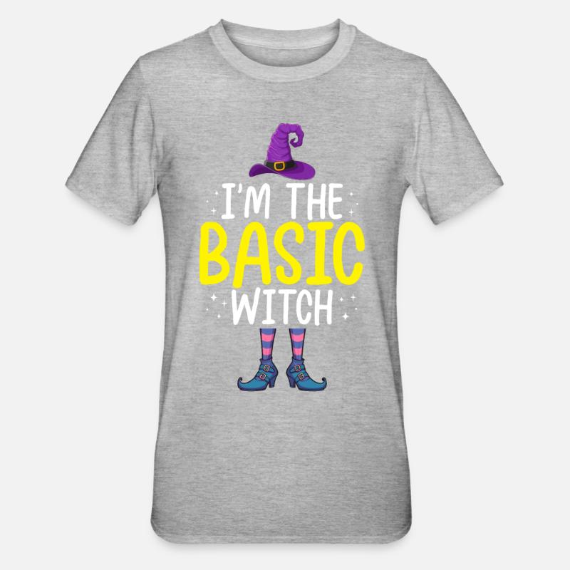 I'm the Basic Witch - Unisex Polycotton T-Shirt - Grau meliert