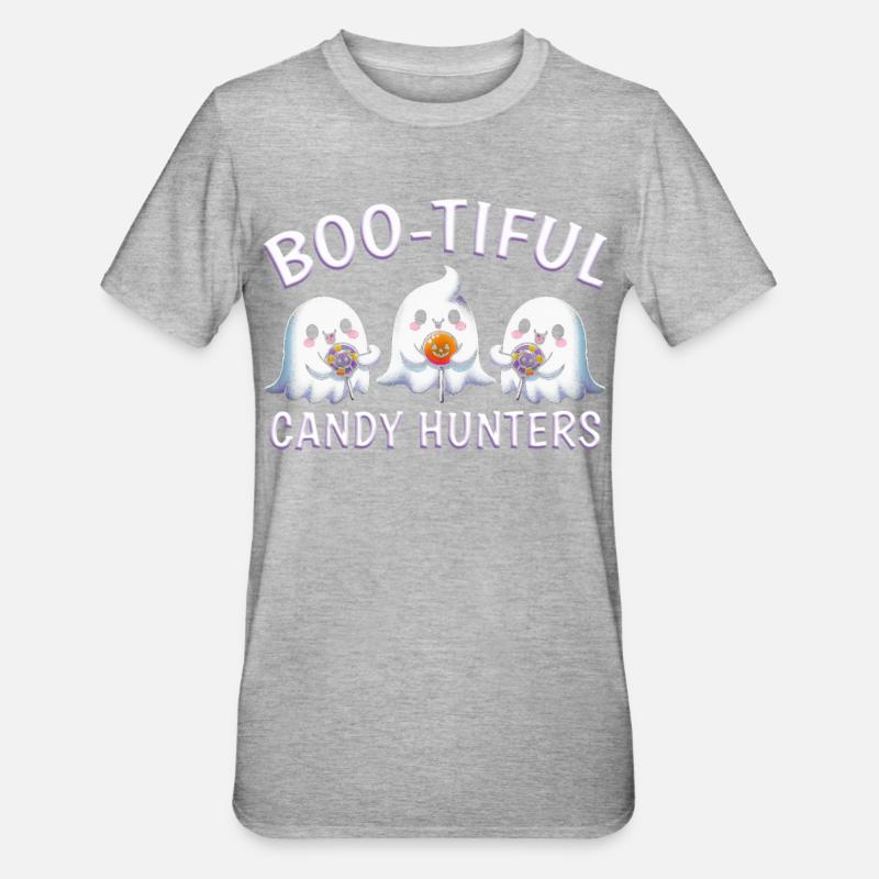 Boo-Tiful Candy Hunter - Unisex Polycotton T-Shirt - Grau meliert