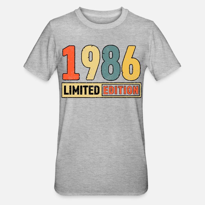Edition limitée 1986 - T-shirt polycoton Unisexe - gris chiné