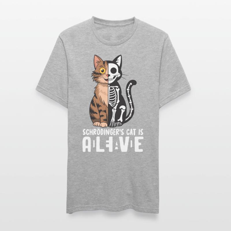 Le chat de Schrödinger mort et vif T-shirt polycoton Unisexe