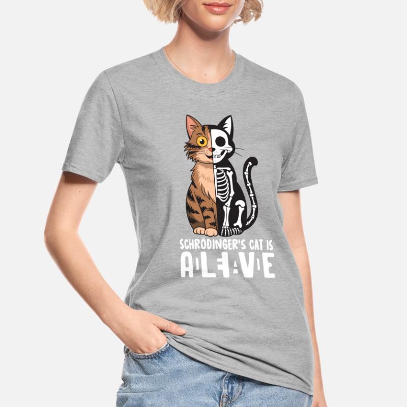 Le chat de Schrödinger mort et vif T-shirt polycoton Unisexe