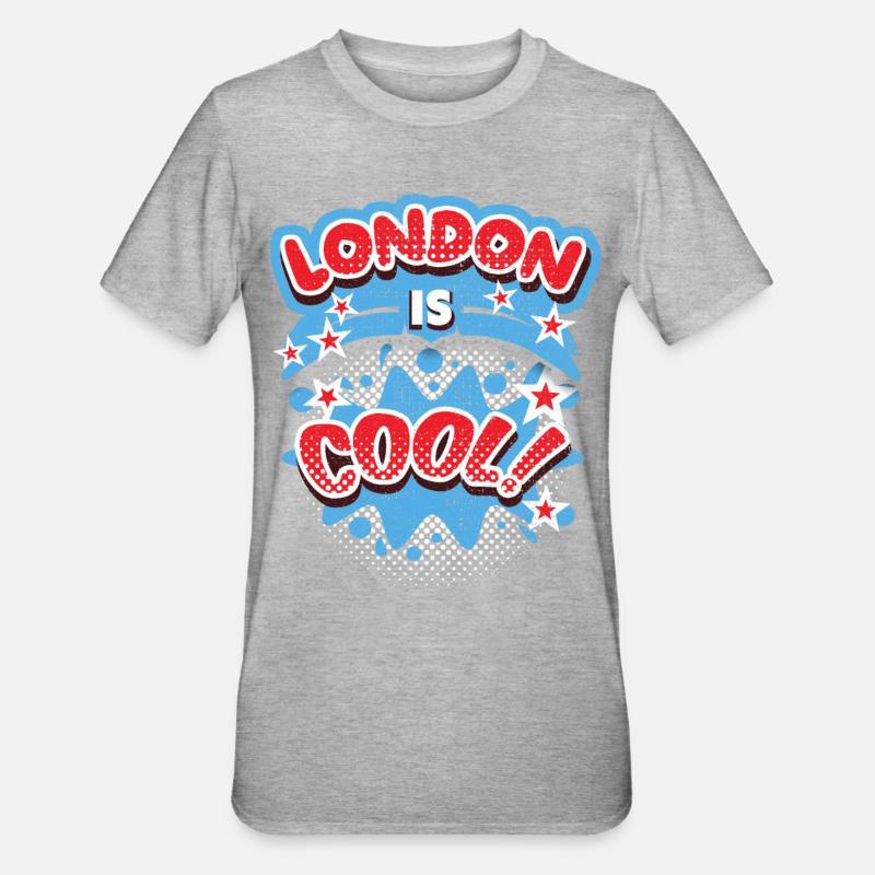 Londres Angleterre, Royaume-Uni Dire Londres-cool - T-shirt polycoton Unisexe - gris chiné