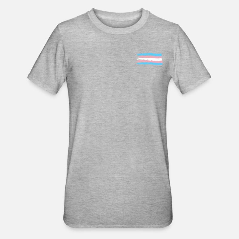 drapeau trans Pride - T-shirt polycoton Unisexe - gris chiné
