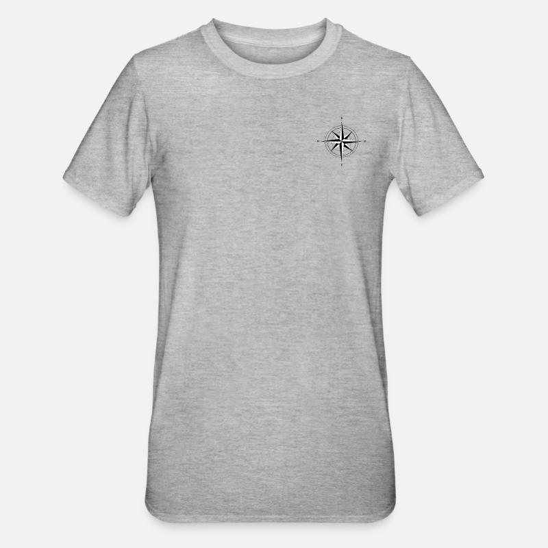 Compass rose compass - Unisex Polycotton T-Shirt - heather grey