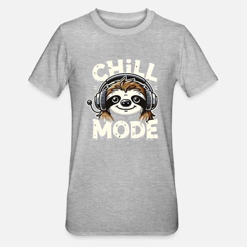 Sloth Chill Mode Relaxation - Unisex Polycotton T-Shirt - heather grey