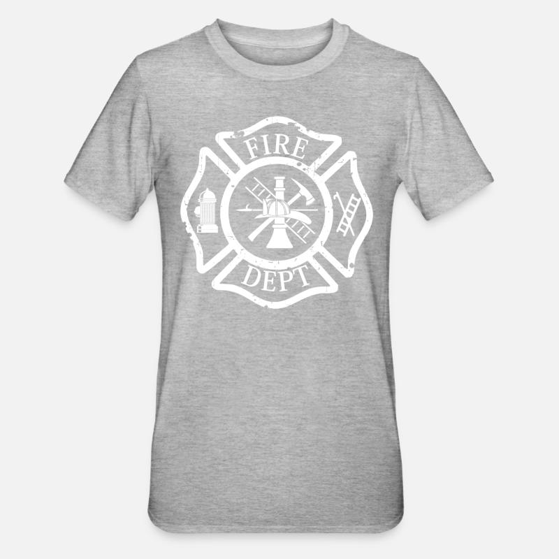 Fire Dept graphic - Unisex Polycotton T-Shirt - heather grey