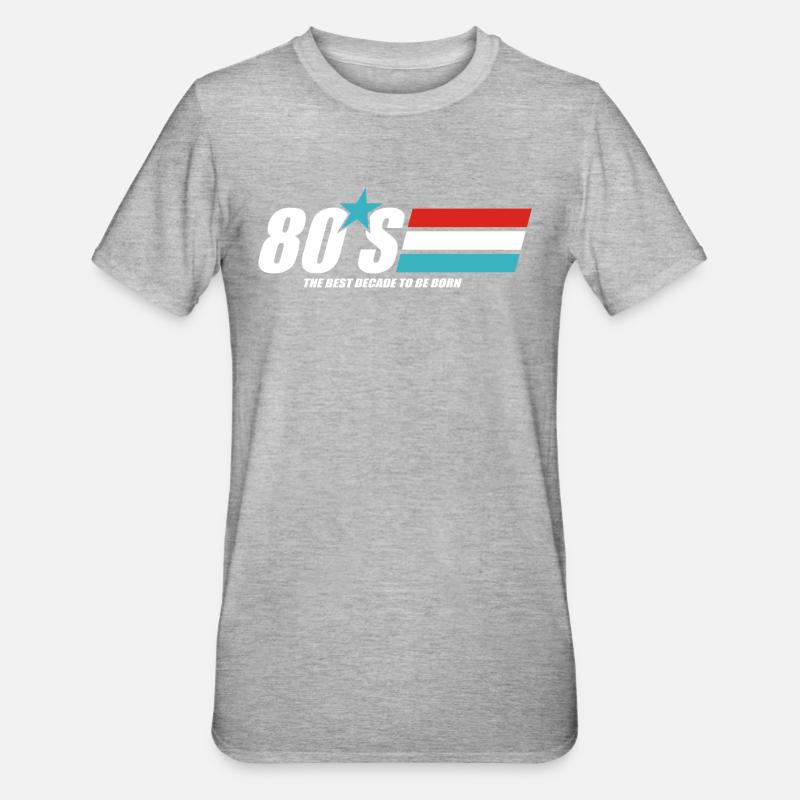 80s Decade Graphic - Unisex Polycotton T-Shirt - heather grey
