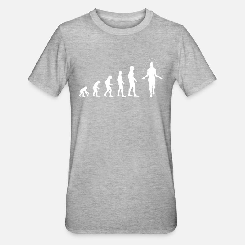 Seilspringen Evolution Sprungseil - Unisex Polycotton T-Shirt - Grau meliert
