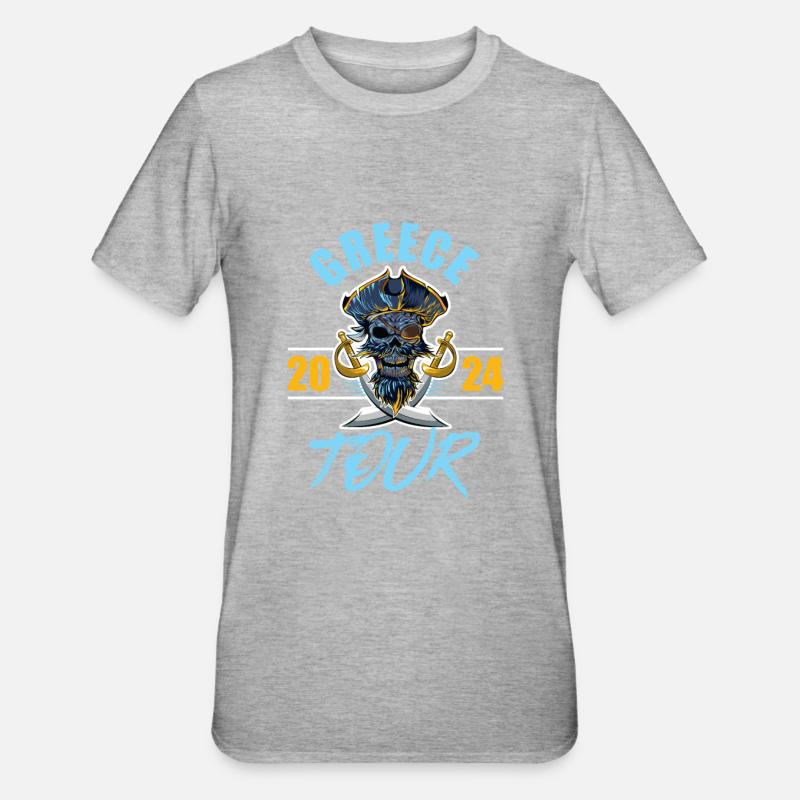 Grèce 2024 Skeleton - T-shirt polycoton Unisexe - gris chiné
