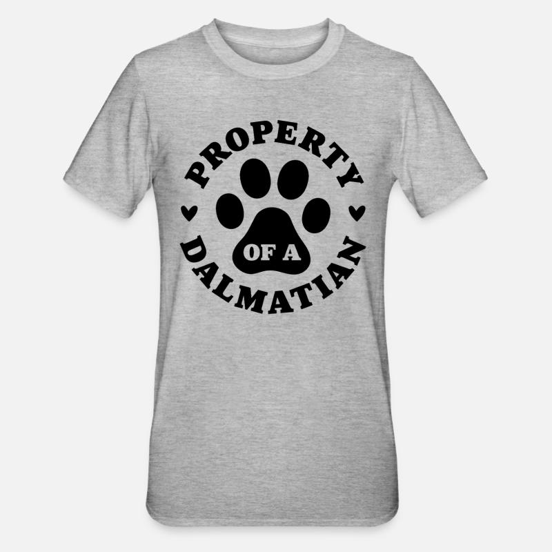 Eigentum eines Dalmatiners - Unisex Polycotton T-Shirt - Grau meliert