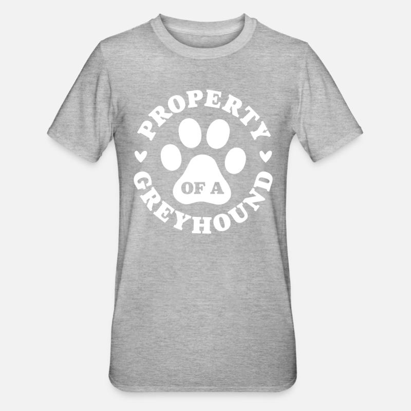 Propriété d’un lévrier - T-shirt polycoton Unisexe - gris chiné