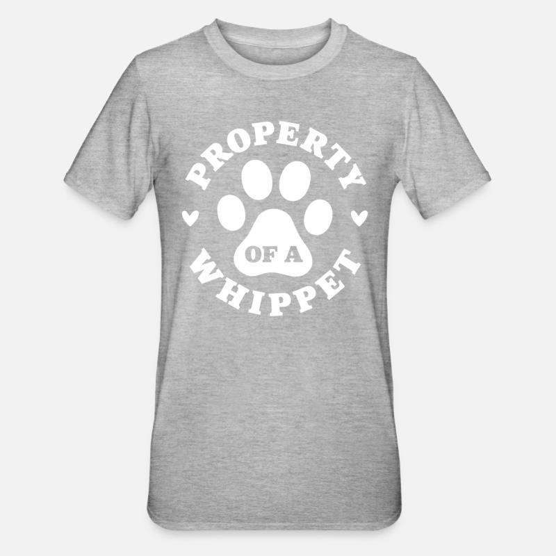 Eigentum eines Whippets - Unisex Polycotton T-Shirt - Grau meliert