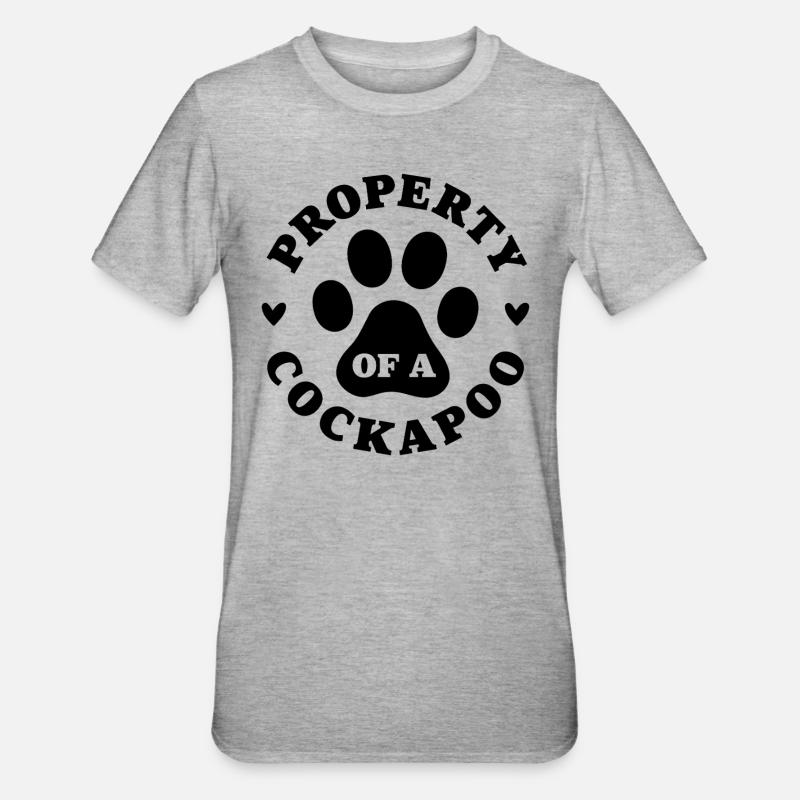 Eigentum eines Cockapoo - Unisex Polycotton T-Shirt - Grau meliert