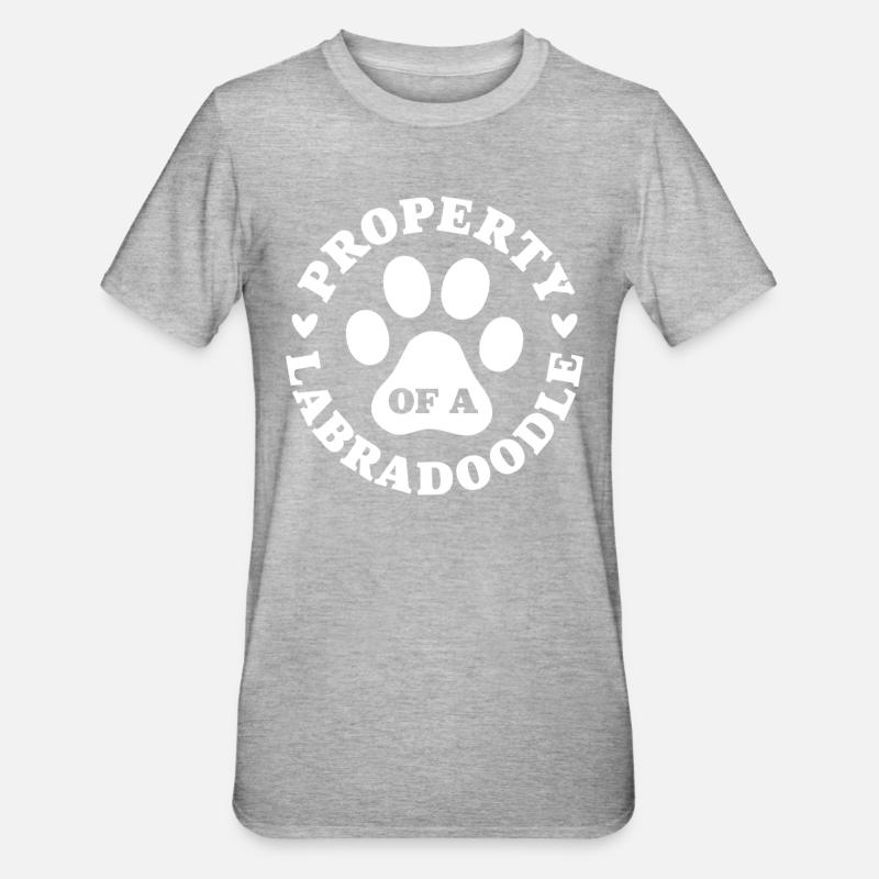 Propriété d’un Labradoodle - T-shirt polycoton Unisexe - gris chiné