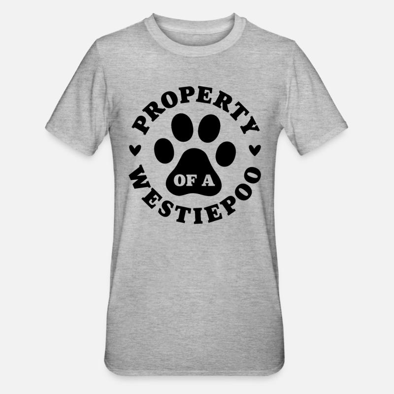 Eigentum eines Westiepoo - Unisex Polycotton T-Shirt - Grau meliert