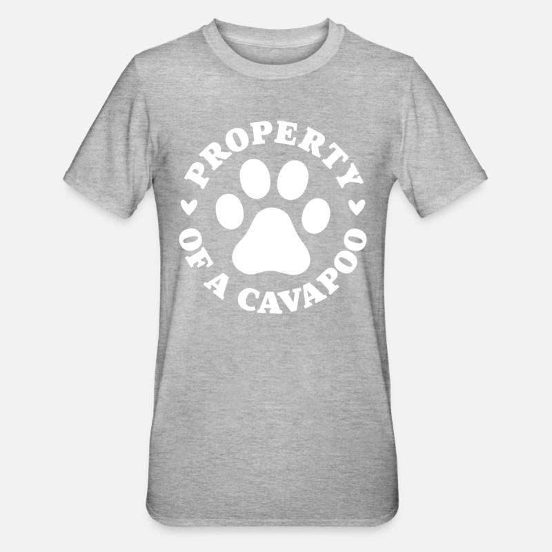 Propriété d’un Cavapoo - T-shirt polycoton Unisexe - gris chiné