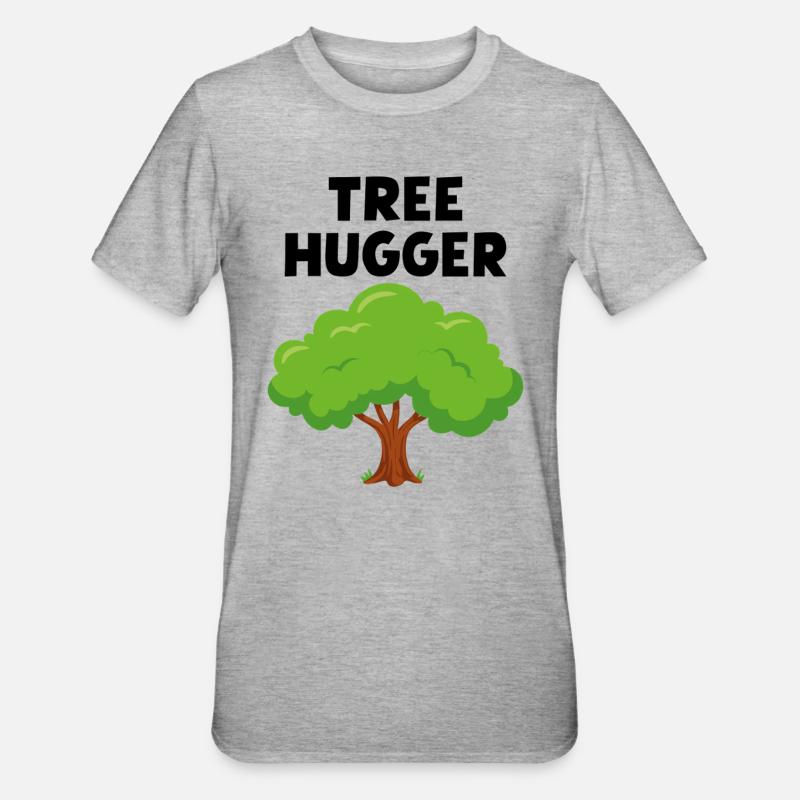Tree Hugger - Unisex Polycotton T-Shirt - heather grey