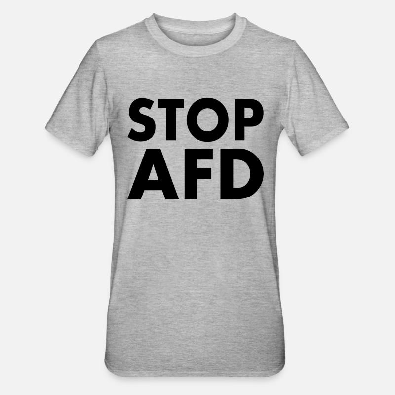 Stop afd - Unisex Polycotton T-Shirt - Grau meliert