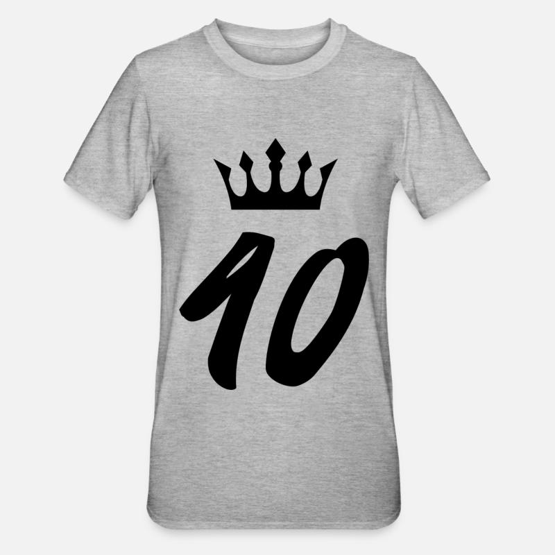 40 Couronne de numéros - T-shirt polycoton Unisexe - gris chiné