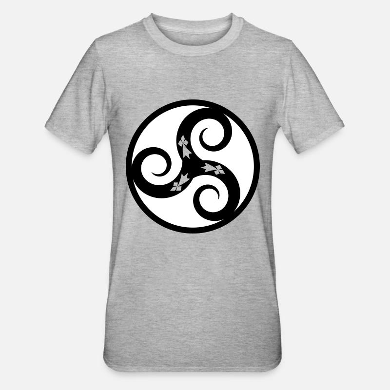 TRISKELL AUX HERMINES - T-shirt polycoton Unisexe - gris chiné
