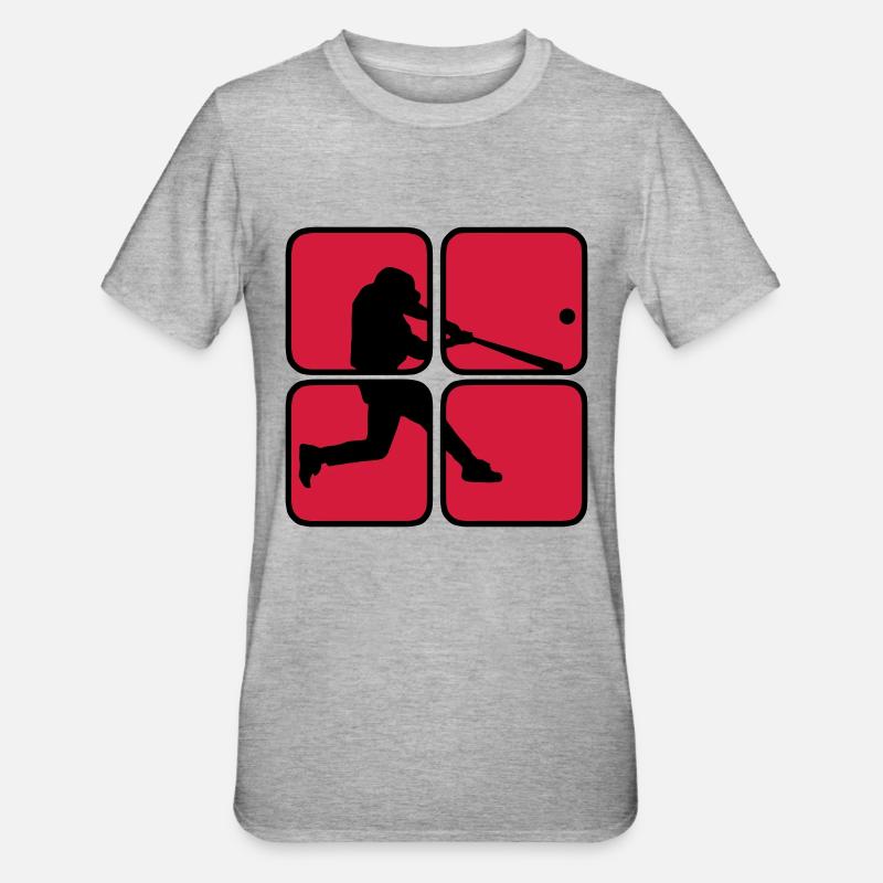 Baseball 2 - Unisex Polycotton T-Shirt - Grau meliert