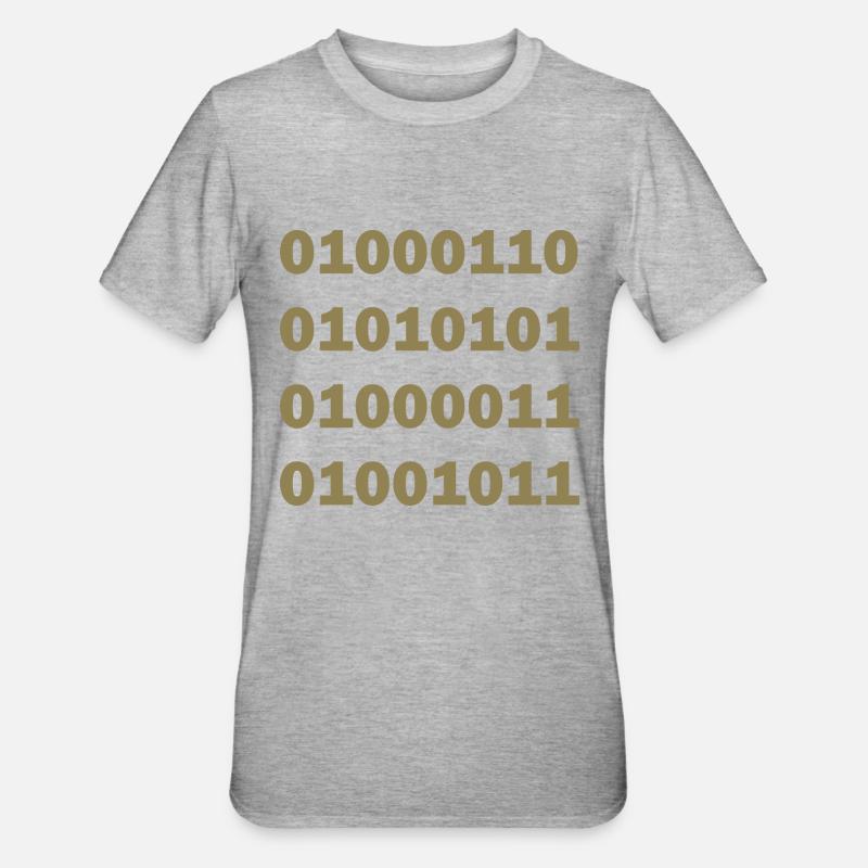 Binary Code Fuck - Unisex Polycotton T-Shirt - heather grey