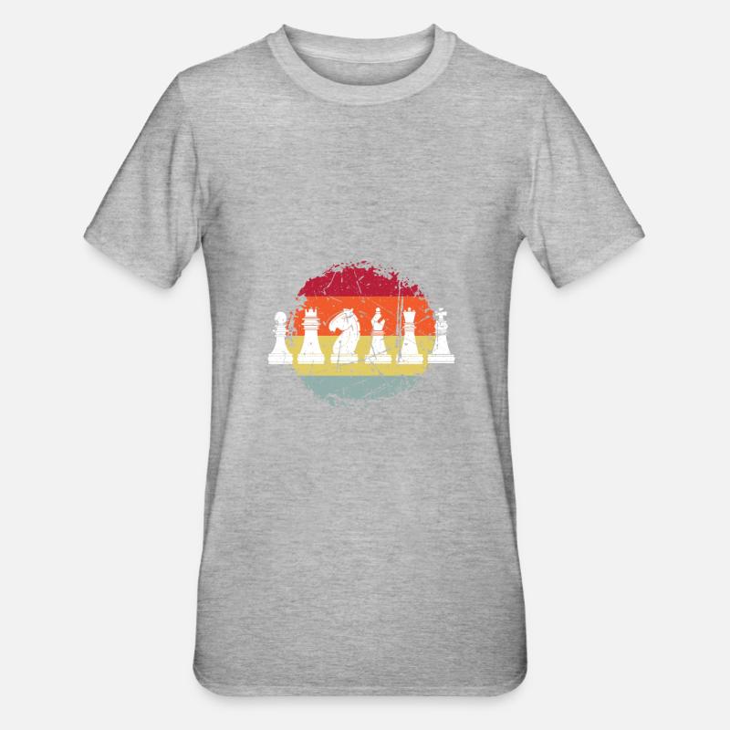 Jeu d’échecs d’échecs - T-shirt polycoton Unisexe - gris chiné