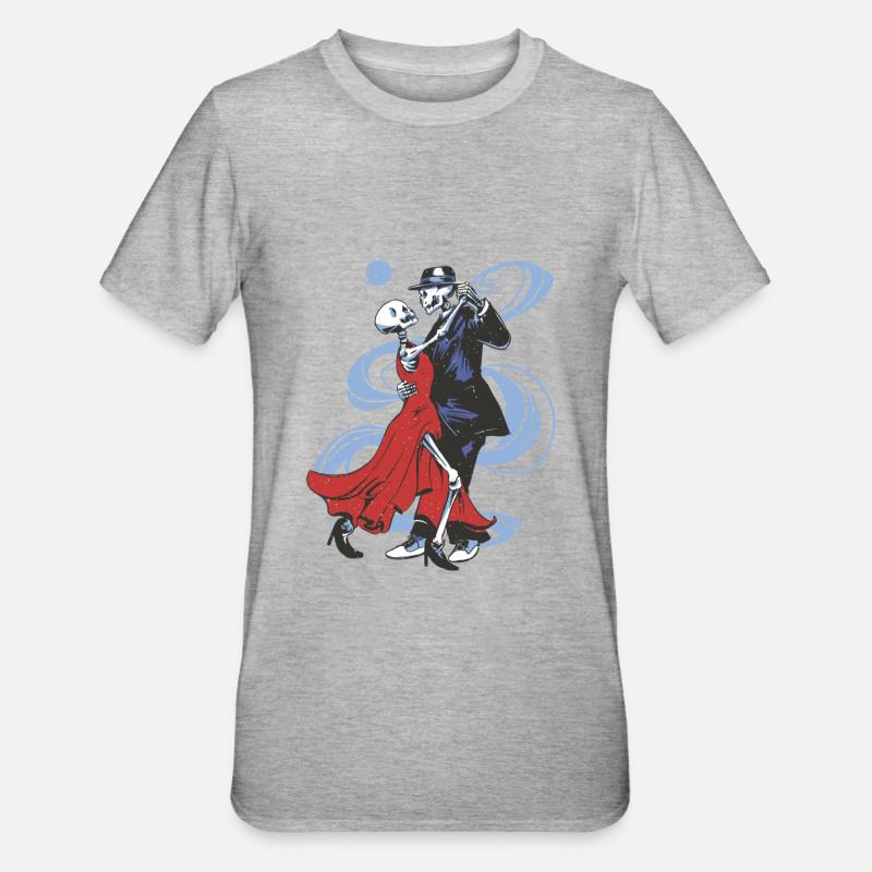 Conception de squelettes dansants - T-shirt polycoton Unisexe - gris chiné