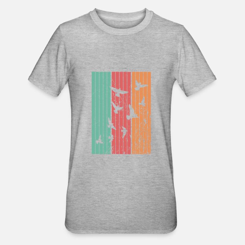 Oiseaux Oiseaux migrateurs - T-shirt polycoton Unisexe - gris chiné