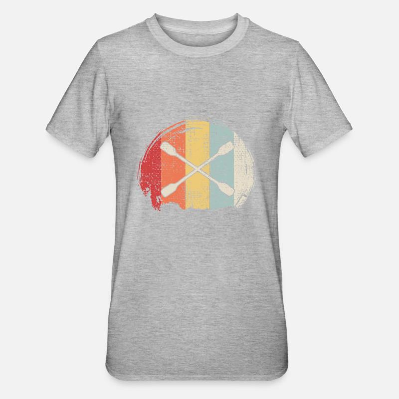 Kayak Paddle Retro - Unisex Polycotton T-Shirt - heather grey