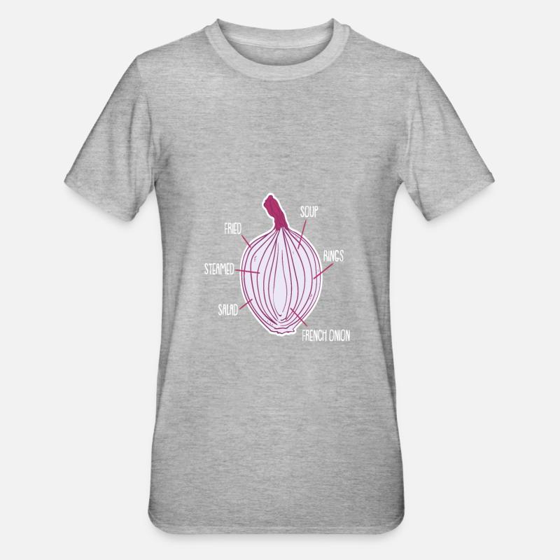 Légumes à l’oignon - T-shirt polycoton Unisexe - gris chiné