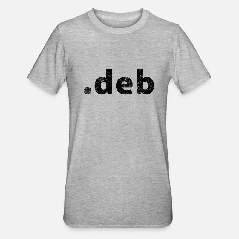 Debian Programmpaket - Unisex Polycotton T-Shirt - Grau meliert