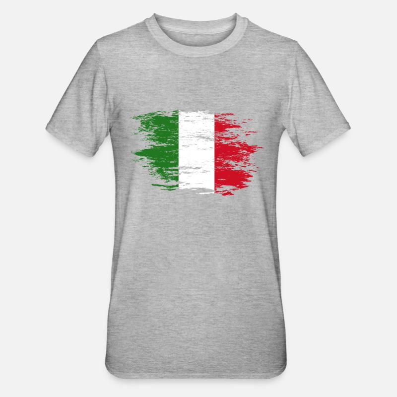 Drapeau de l’Italie utilisé - T-shirt polycoton Unisexe - gris chiné