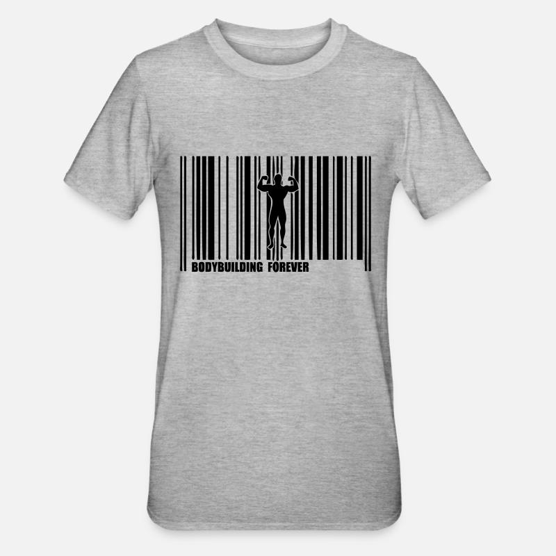 code barre bodybuilding forever - T-shirt polycoton Unisexe - gris chiné