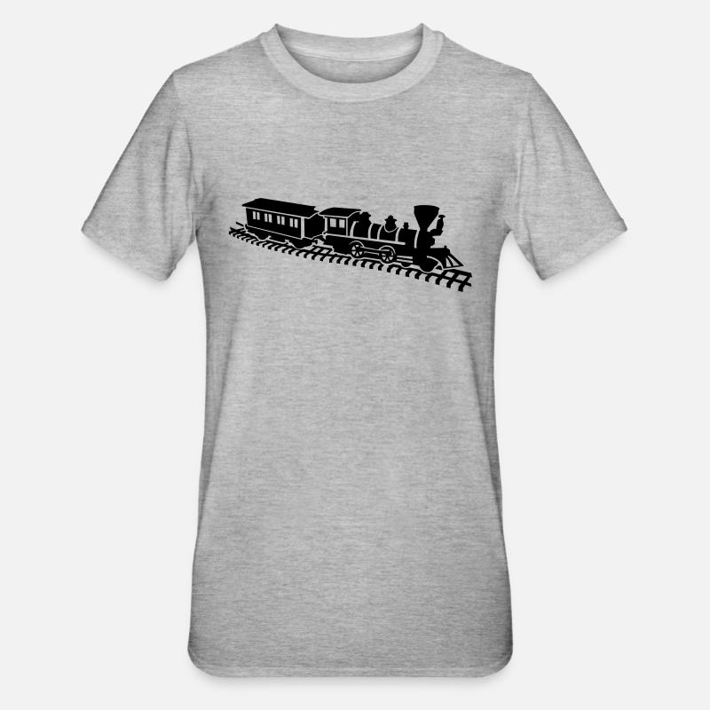 Modelleisenbahn - Unisex Polycotton T-Shirt - Grau meliert