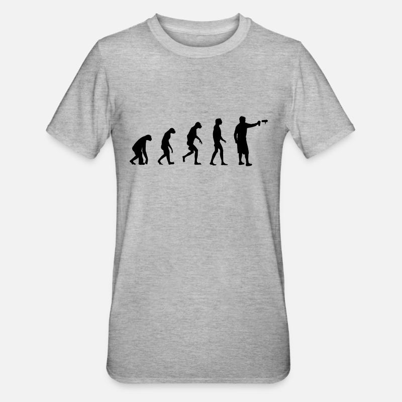 Evolution de Graffiti/ Streetart / Bombing - T-shirt polycoton Unisexe - gris chiné