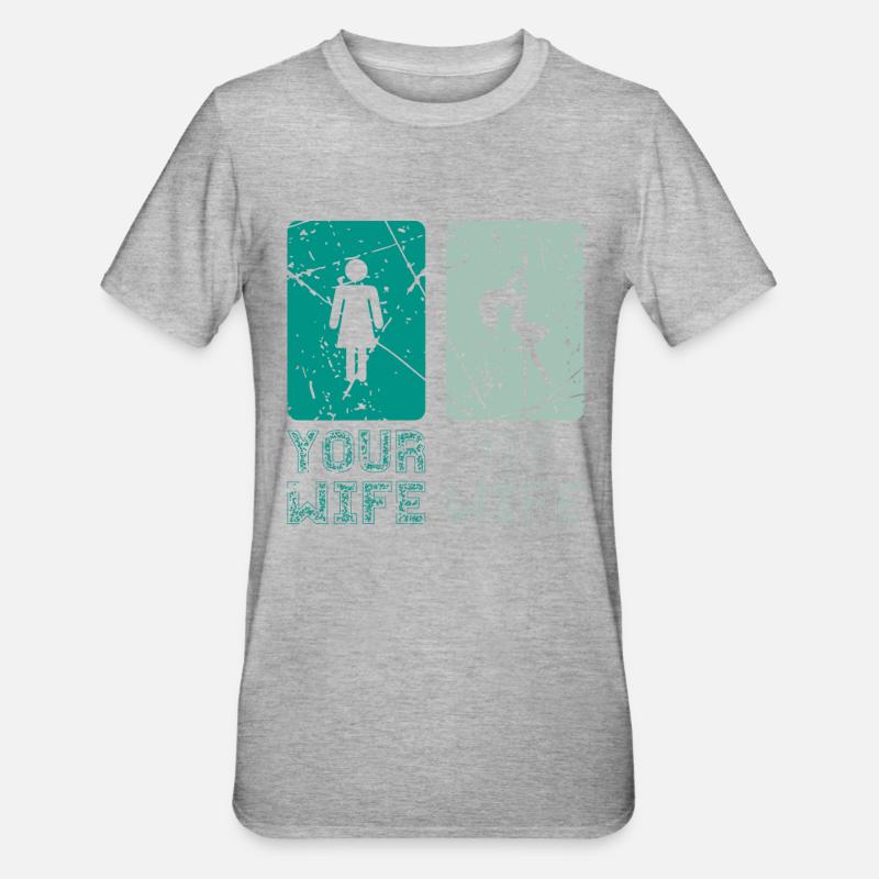 Poledance Ehefrau - Unisex Polycotton T-Shirt - Grau meliert