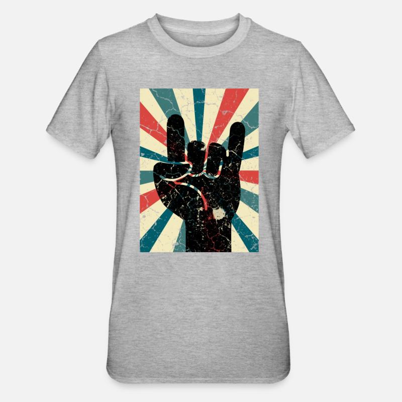 Devil's Horn Punks - Unisex Polycotton T-Shirt - heather grey